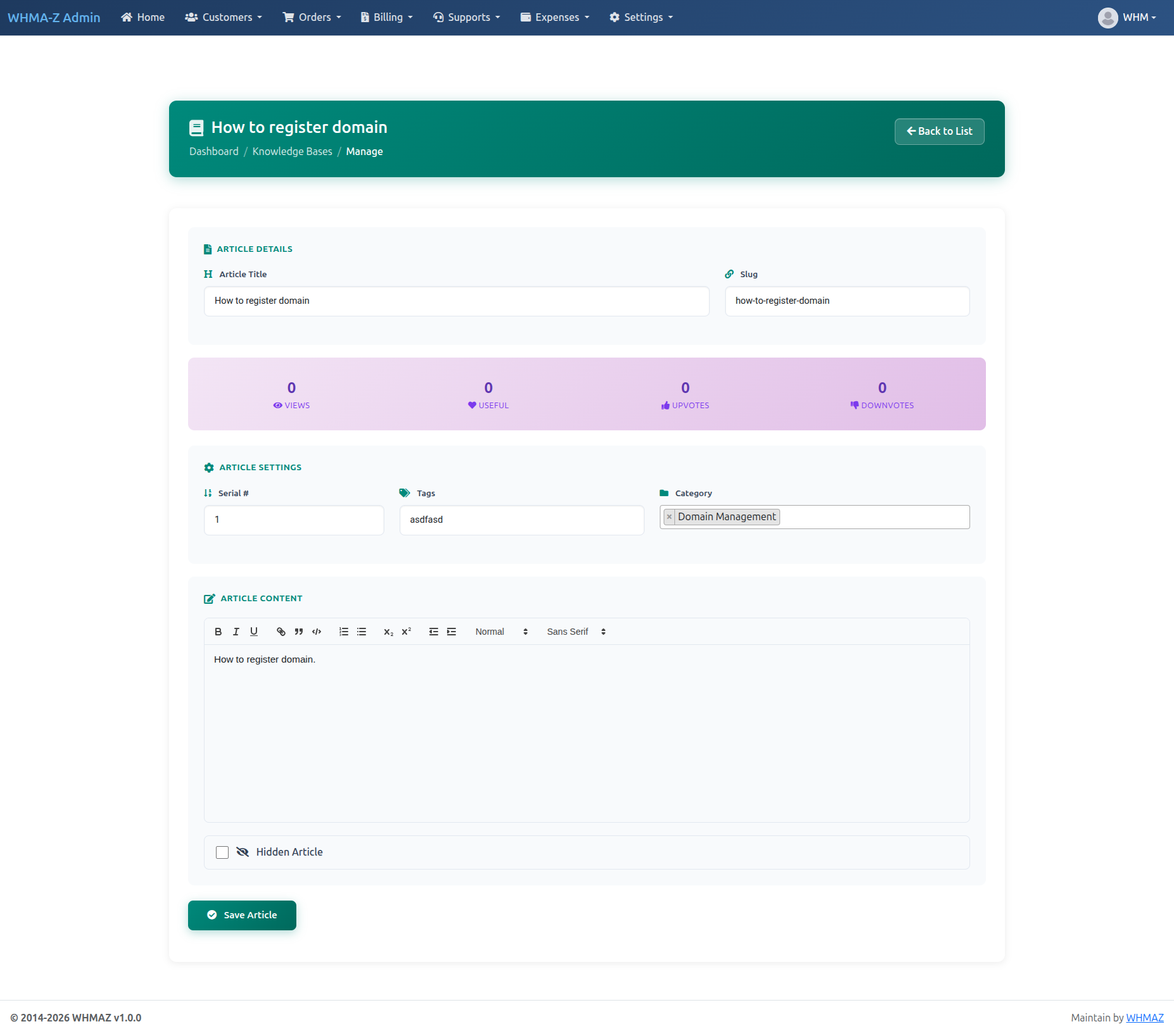 Knowledge Base Editor