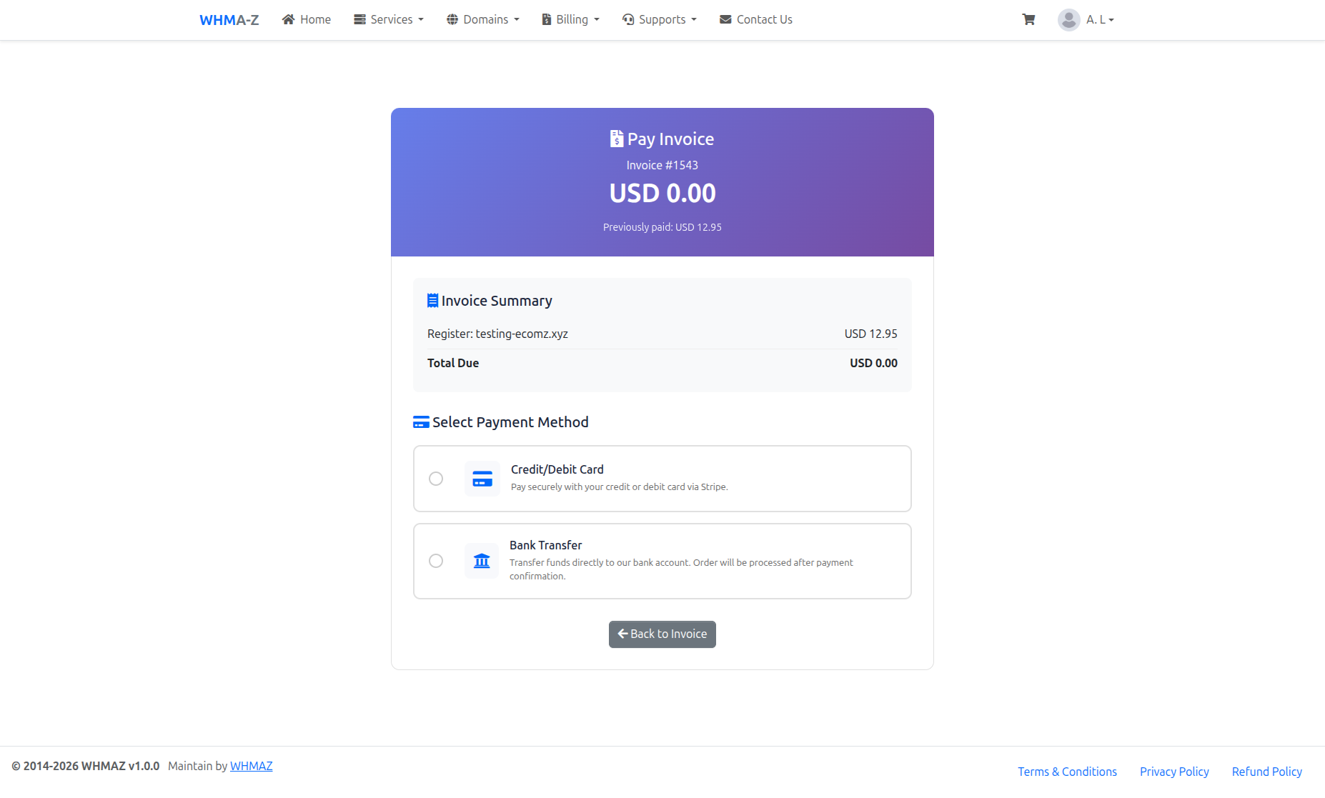 Payment Page